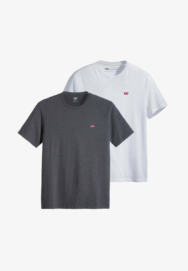 Levi's® 2 PACK - Basic T-shirt - weiß dunkelgrau