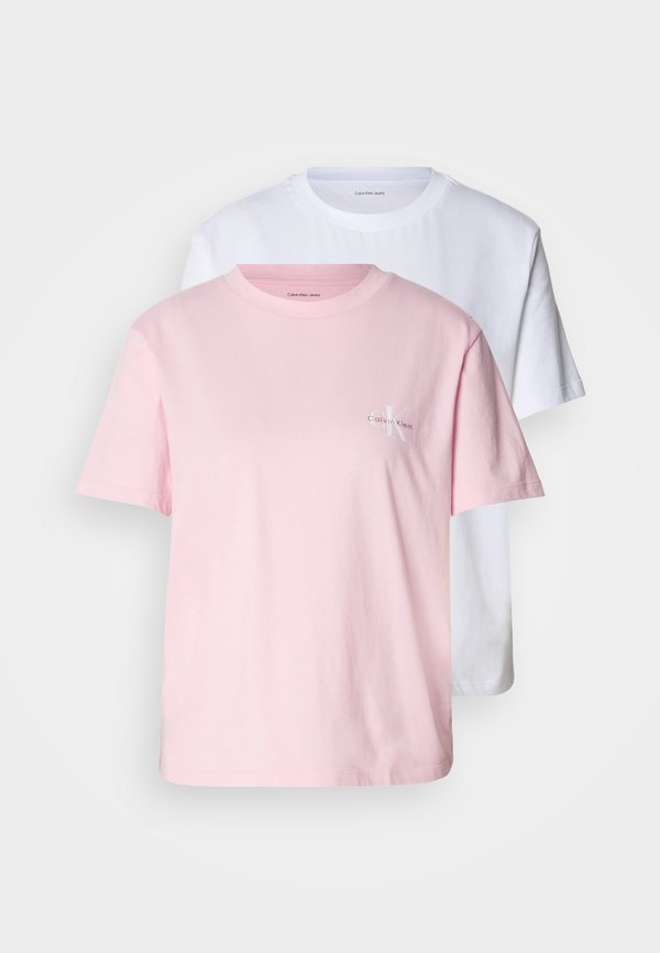 Calvin Klein Jeans MONOLOGO TEE 2 PACK - Basic T-shirt - pink / white