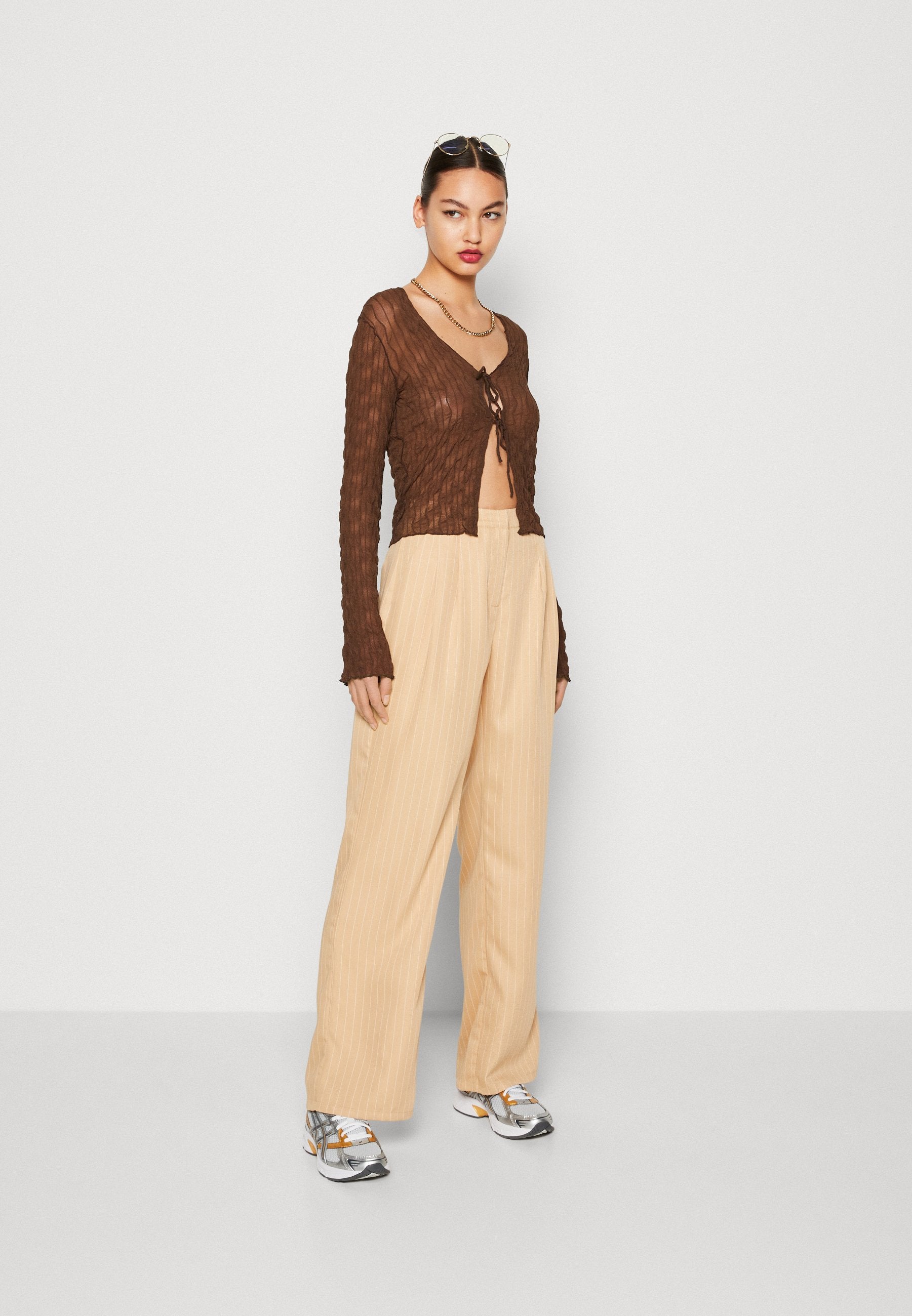 IN THE STYLE GEORGIA LOUISE PIN STRIPE WIDE LEG TROUSERS