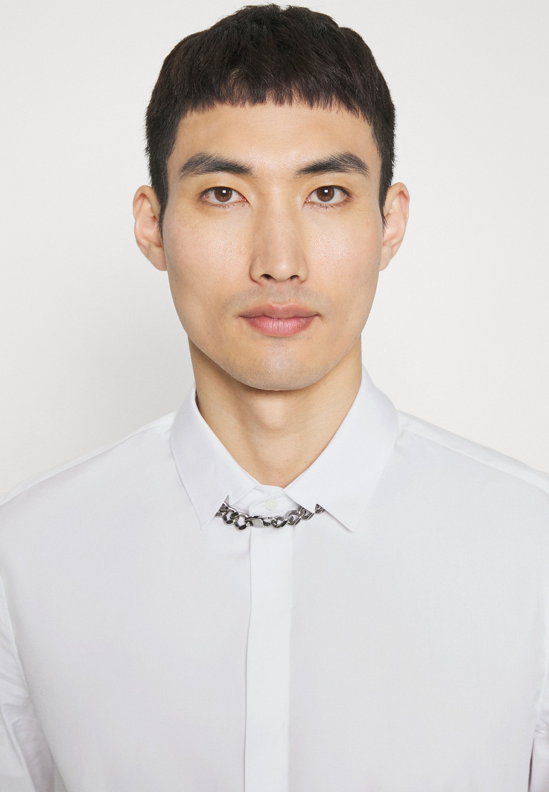 Neil Barrett SLIM BOLT COLLAR DETAIL LONG SLEEVE SHIRT