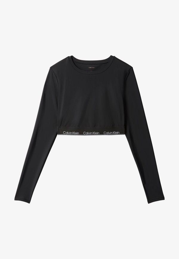 Calvin Klein Swimwear RASHGAURD ICON - Bikini top - black