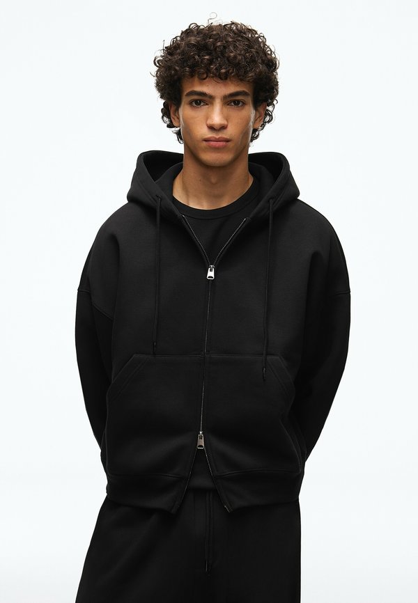 Bershka BASIC ZIP-UP SWEATSHIRT. - Zip-up sweatshirt - black