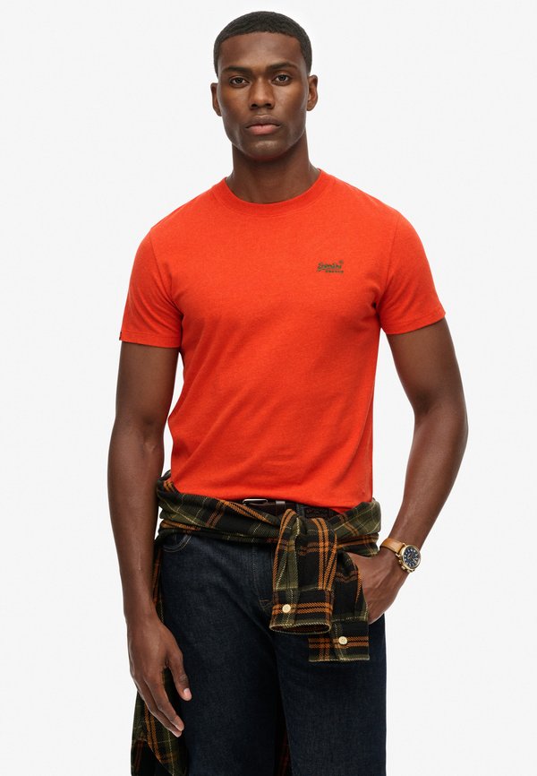 Superdry & Co VINTAGE LOGO  - Basic T-shirt - bright orange marl green