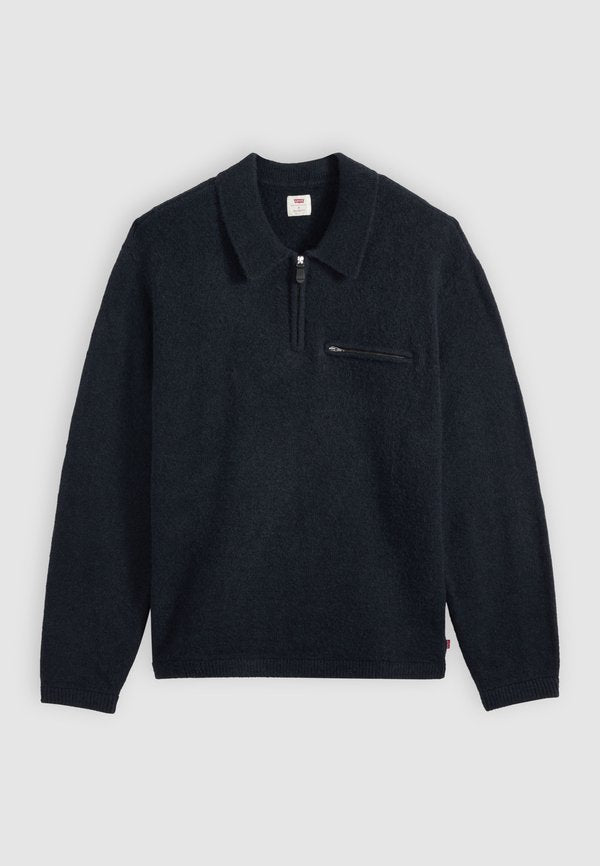 Levi's® BOULDER COLLARED HALF ZIP - Jumper - navy