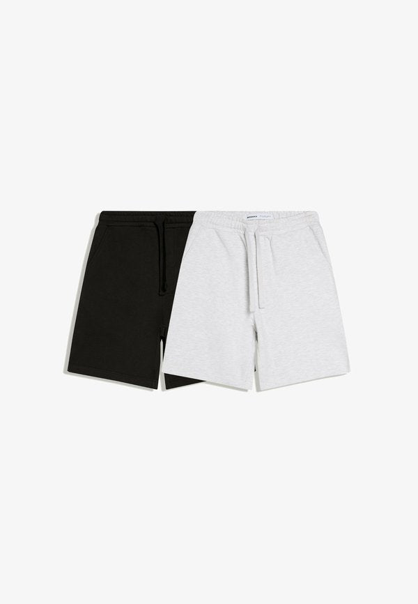 Bershka 2-PACK OF BERMUDA SHORTS - Tracksuit bottoms - white