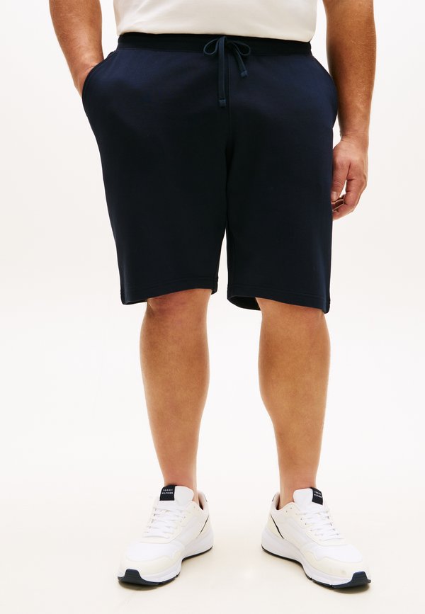Tommy Hilfiger PLUS FLAG EMBROIDERY TERRY SWEAT SHORTS - Tracksuit bottoms - desert sky