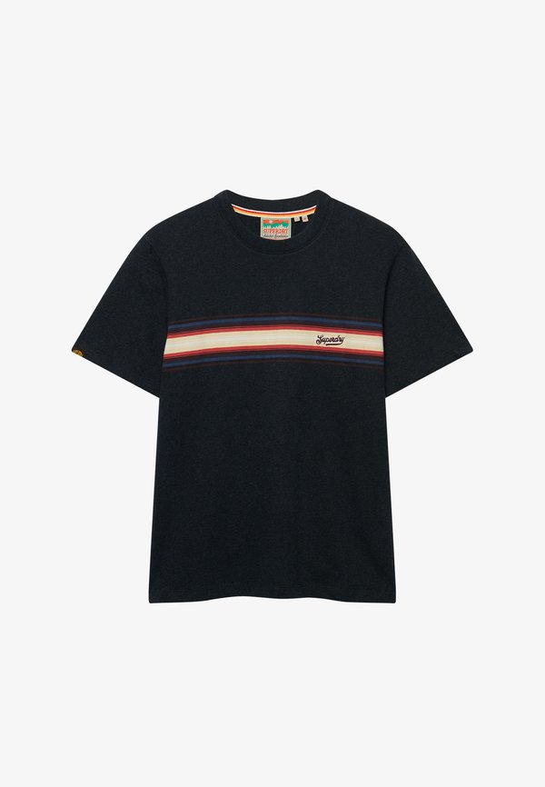 Superdry & Co SUPERDRY OUTDOOR STRIPE LOGO RELAXED T-SHIRT.. - Print T-shirt - phantom black marl