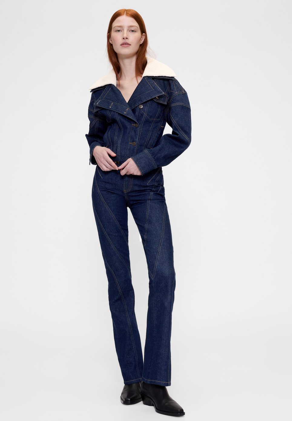 GAP GAPSTUDIO HIGH RISE SEAMED BOOT JEANS