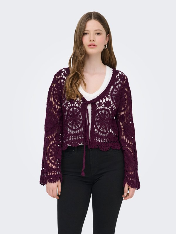 ONLY ONLWATERLY - Cardigan - grape wine