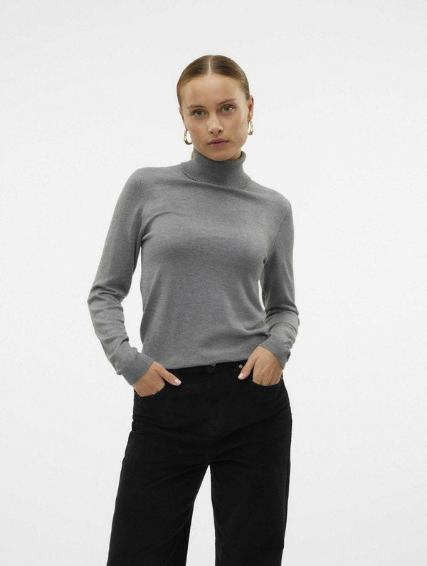 Vero Moda STRICKPULLOVER VMIRIS  - Sweatshirt - medium grey melange