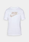 Nike Performance TEE RUN - Sports T-shirt - white/moon particle
