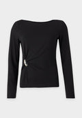ONLY Long sleeved top - black/silver-coloured