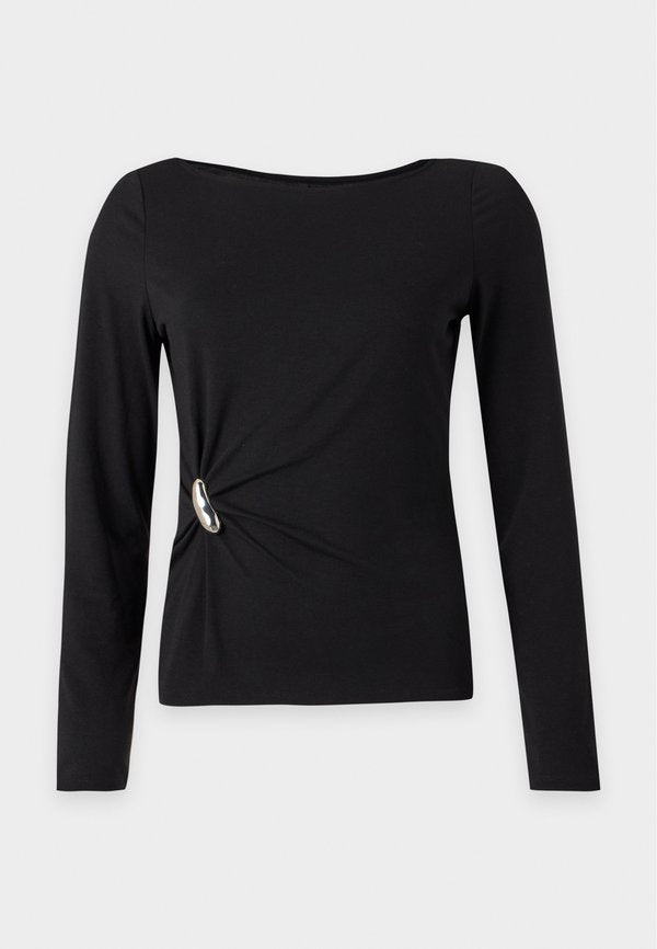 ONLY Long sleeved top - black/silver-coloured