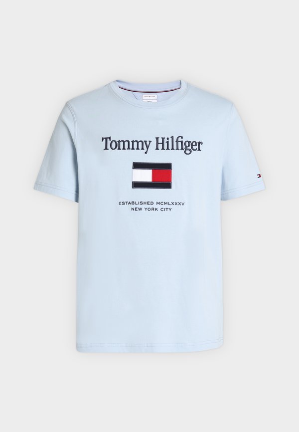Tommy Hilfiger FLAG - Print T-shirt - sky blue