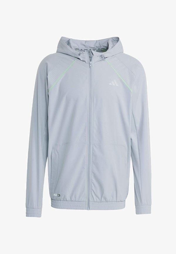 adidas Performance TECH - Training jacket - halo silver   lime burst
