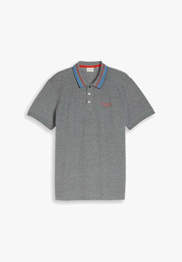 TOM TAILOR PIQUÉ POLOSHIRT MIT LOGO-PRINT - Polo shirt - sky captain blue