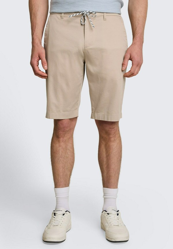 TOM TAILOR TOM TAILOR HOSEN & CHINO CHINO SHORTS MIT KORDELZUG - Shorts - cashew beige