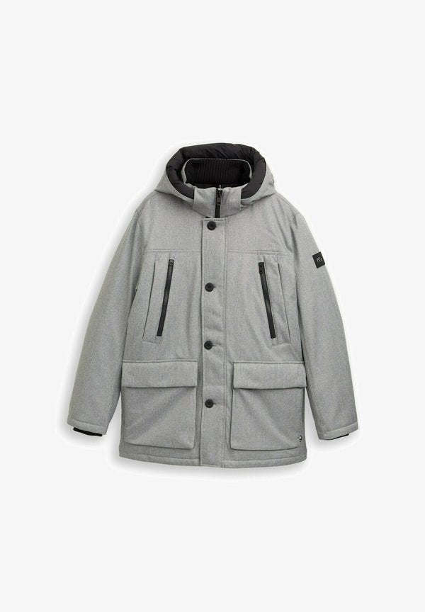 TOM TAILOR Parka - grey melange herringbone