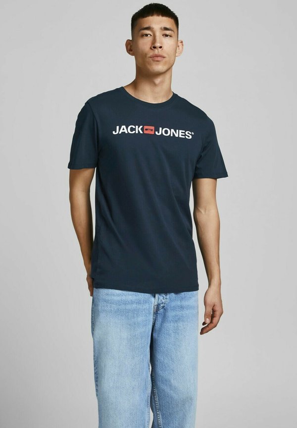 Jack & Jones ECORP LOGO KURZARM 2 PACK - Print T-shirt - dunkelblau