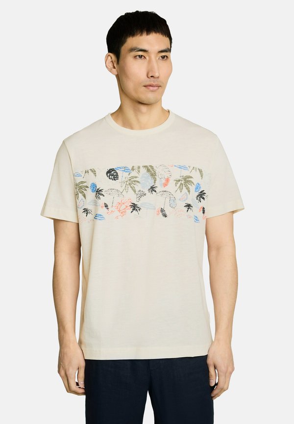 TOM TAILOR PRINTED T-SHIRT - Print T-shirt - gardenia white