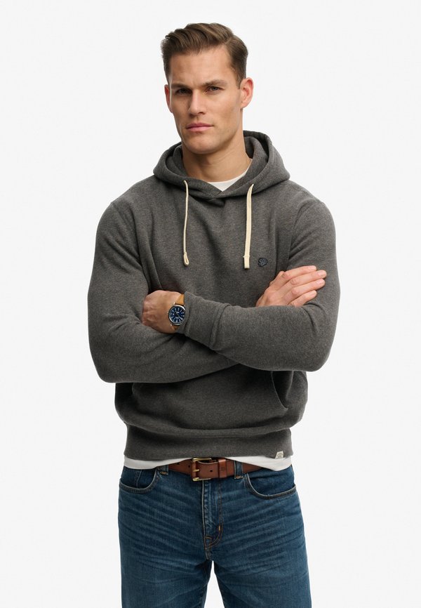 Superdry & Co MONOGRAM EMBROIDERED - Hoodie - light charcoal marl