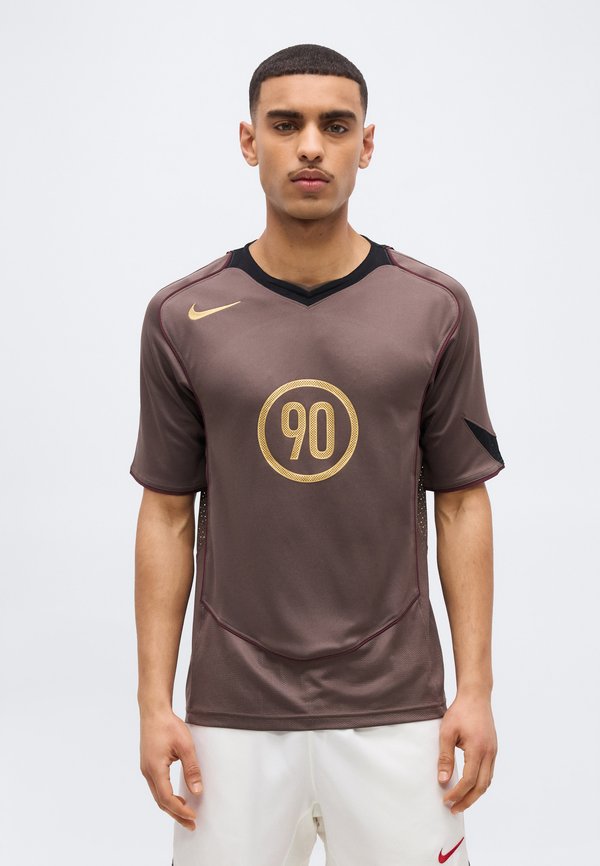 Nike Performance TOTAL 90 - Sports T-shirt - ironstone/black/burgundy crush/metallic gold-coloured