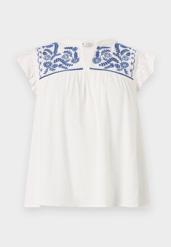 ONLY ONLVESTINE - Blouse - cloud dancer/blue