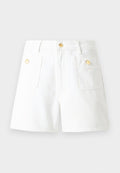 Tommy Hilfiger GOLD-TONE BUTTON HIGH RISE DENIM SHORTS - Denim shorts - optic white