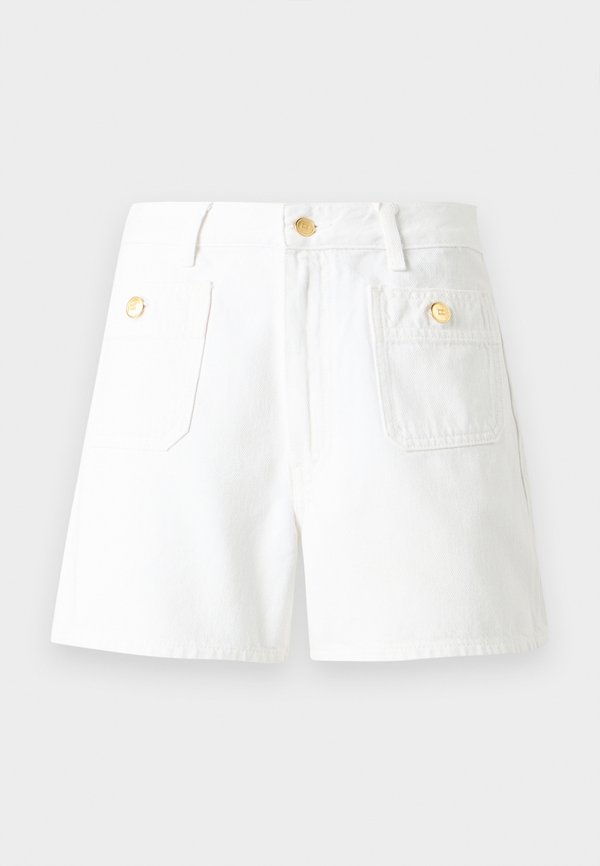 Tommy Hilfiger GOLD-TONE BUTTON HIGH RISE DENIM SHORTS - Denim shorts - optic white