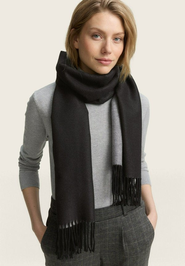 TOM TAILOR MIT FRANSEN - Scarf - deep black