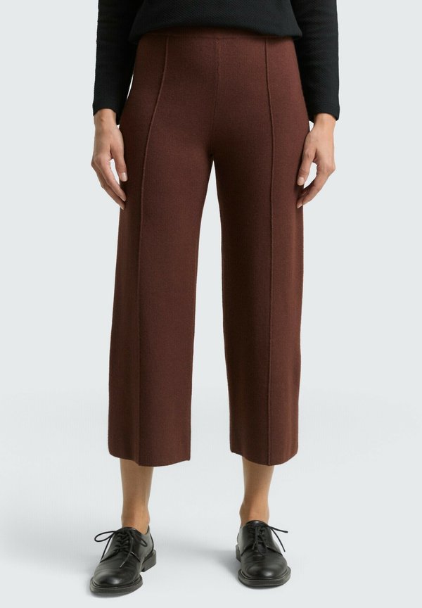 TOM TAILOR CULOTTE  - Trousers - dark pecan brown melange