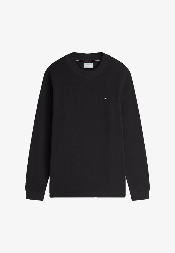 Tommy Hilfiger TEXTURED LS TEE - Long sleeved top - black