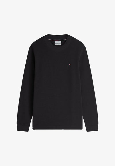 Tommy Hilfiger TEXTURED LS TEE - Long sleeved top - black