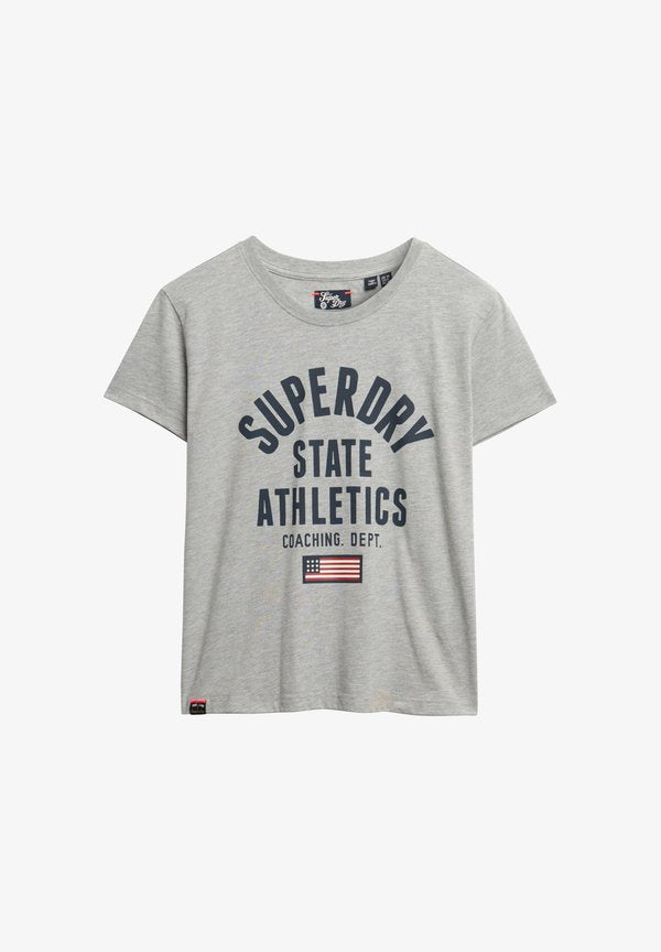 Superdry & Co ATHLETIC GRAPHIC - Print T-shirt - grey marl