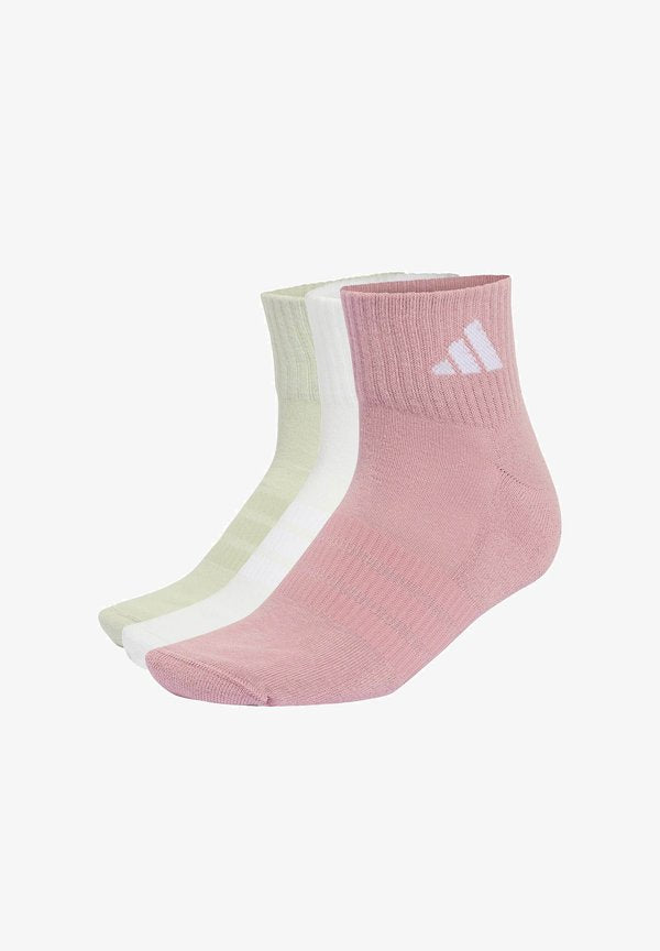 adidas Performance CUSHIONED SPORTSWEAR ANKLE UNISEX 3 PACK - Sneaker socks - magic mauve   white   halo green   white