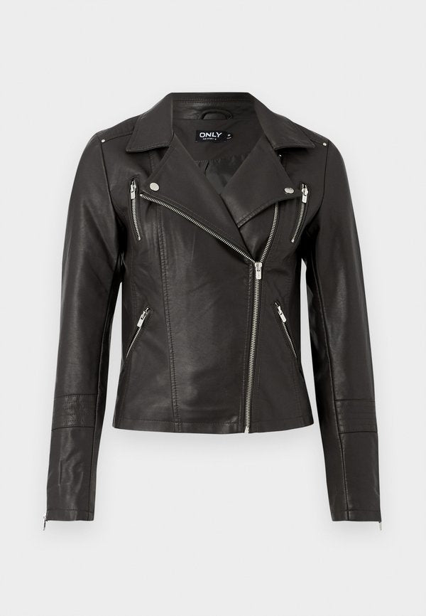 ONLY ONLGEMMA FAUX LEATHER BIKER OTW NOO - Faux leather jacket - chocolate torte