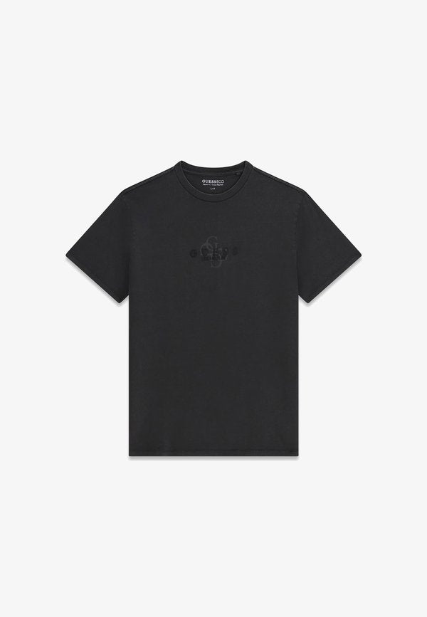 Guess T-SHIRT MIT GESTICKTEM LOGO - Print T-shirt - schwarz