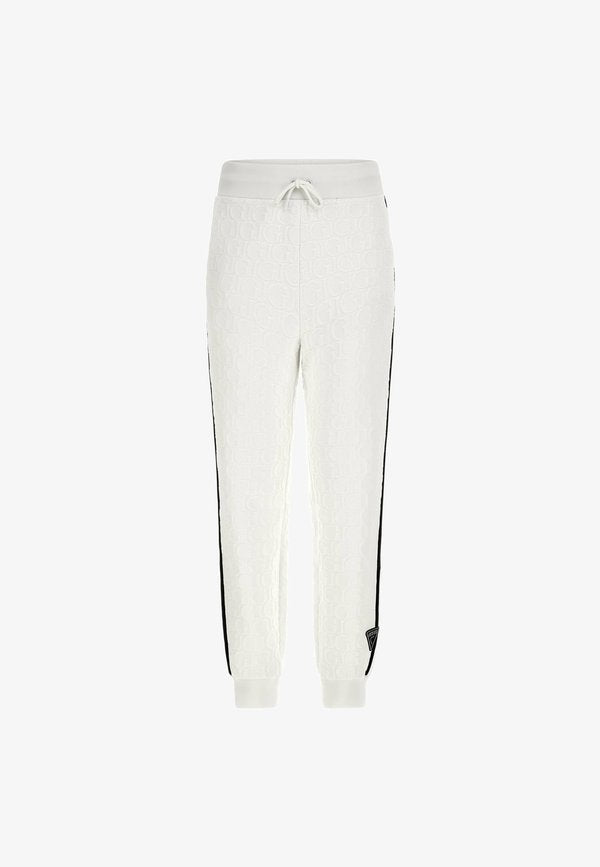 Guess JOGGING -PRÄGELOGO - Tracksuit bottoms - weiß