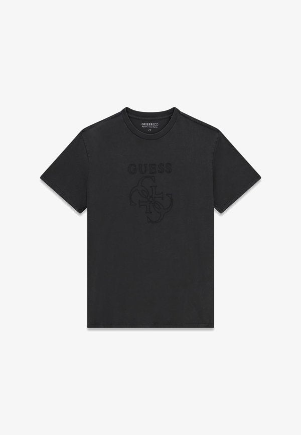 Guess 4G LOGO T-SHIRT - Print T-shirt - schwarz