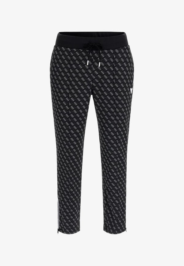 Guess ALLOVER LOGO - Tracksuit bottoms - schwarz