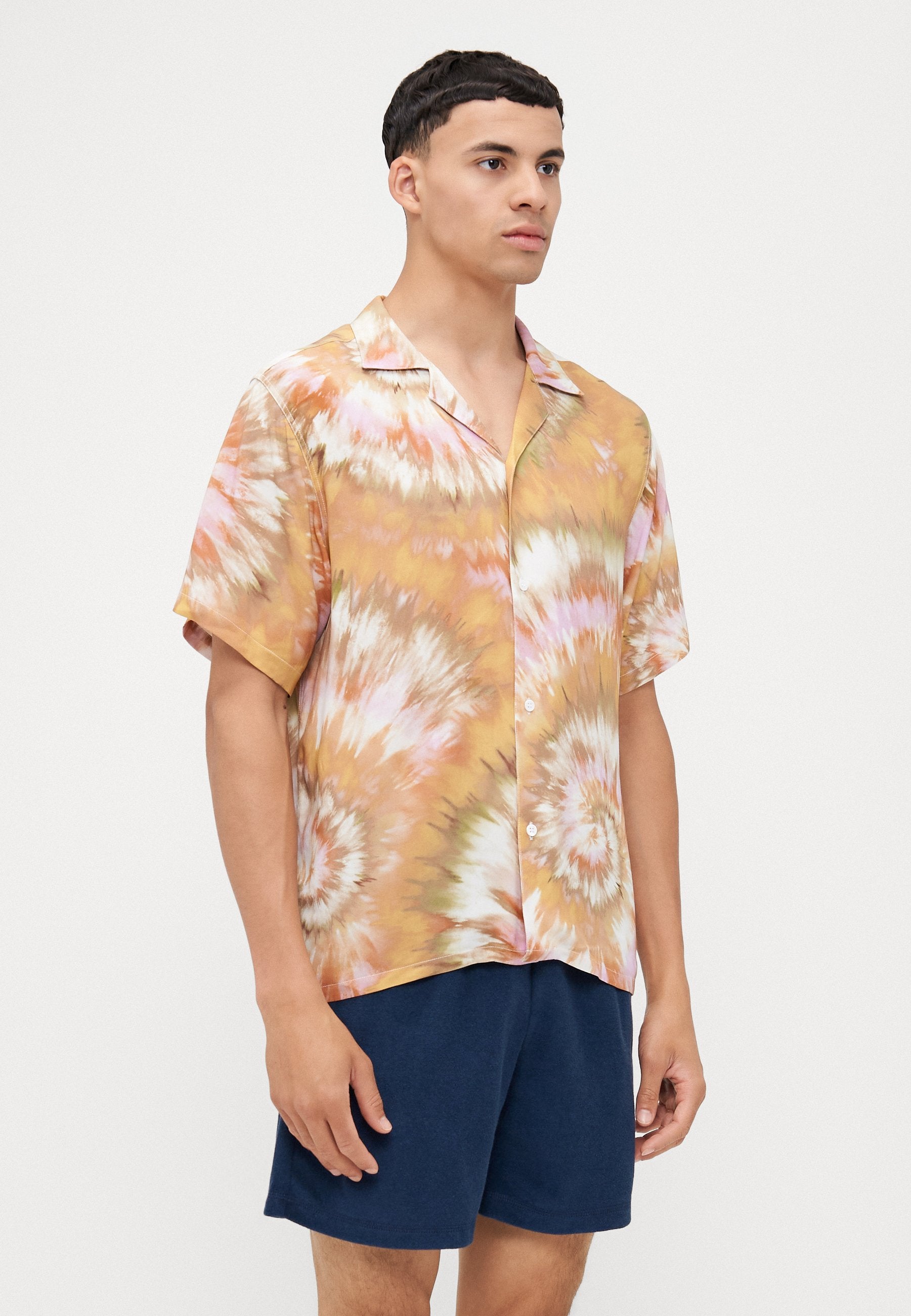 Bather CALYPSO SWIRL TIE DYE PRINTED CAMP SHIRTS