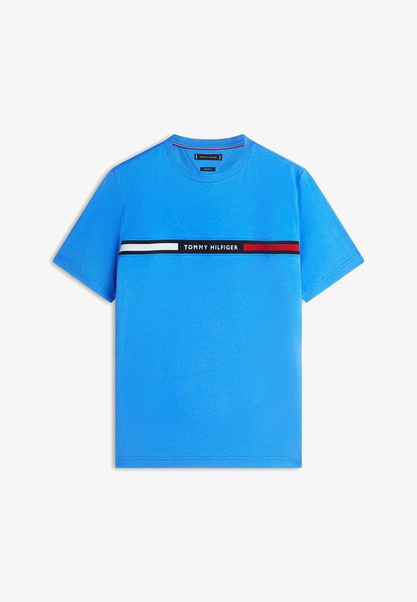 Tommy Hilfiger HILFIGER CHEST INSERT TEE - Print T-shirt - blue orbit