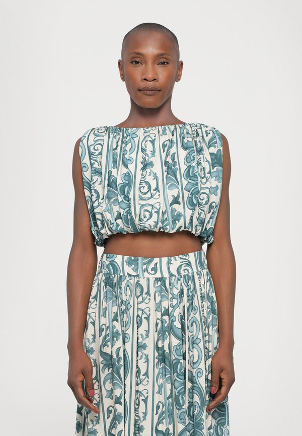 ADRIANA DEGREAS HERA CROPPED BLOUSE