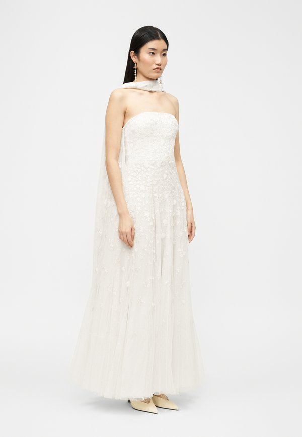Needle & Thread LEA DITSY STRAPLESS CAPE GOWN