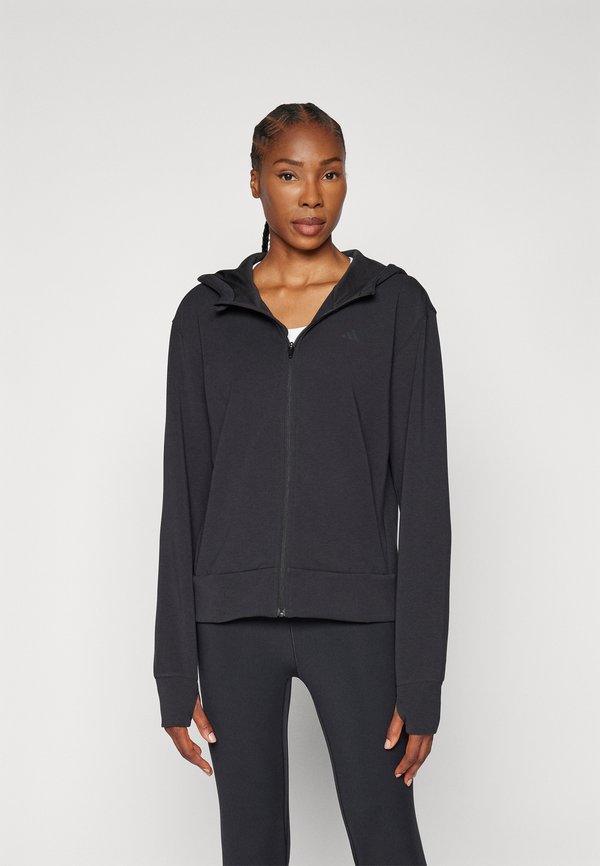 adidas Performance DESIGNED FOR TRAINING FULL ZIP HOODED - Zip-up sweatshirt - black