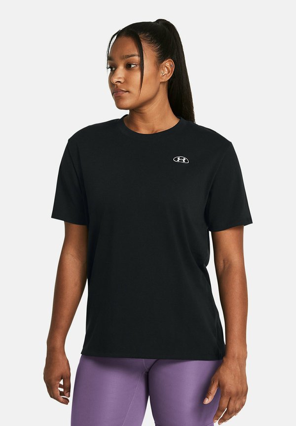 Under Armour HEAVYWEIGHT EMBROIDERED PATCH - Basic T-shirt - black