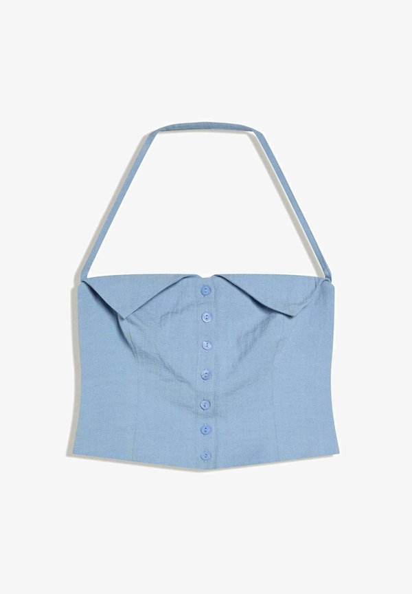 Bershka TOP - Waistcoat - light blue