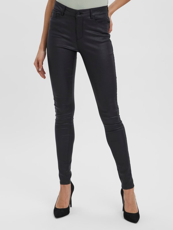 Vero Moda Petite VMSEVEN SMOOTH PANT - Jeggings - black