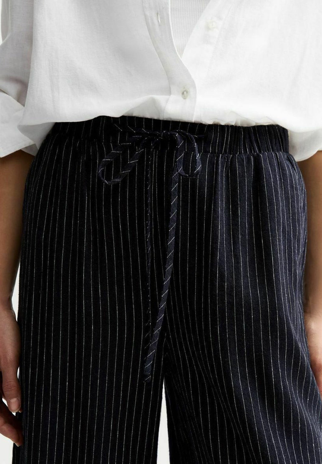 New Look STRIPED LINEN CROPPED