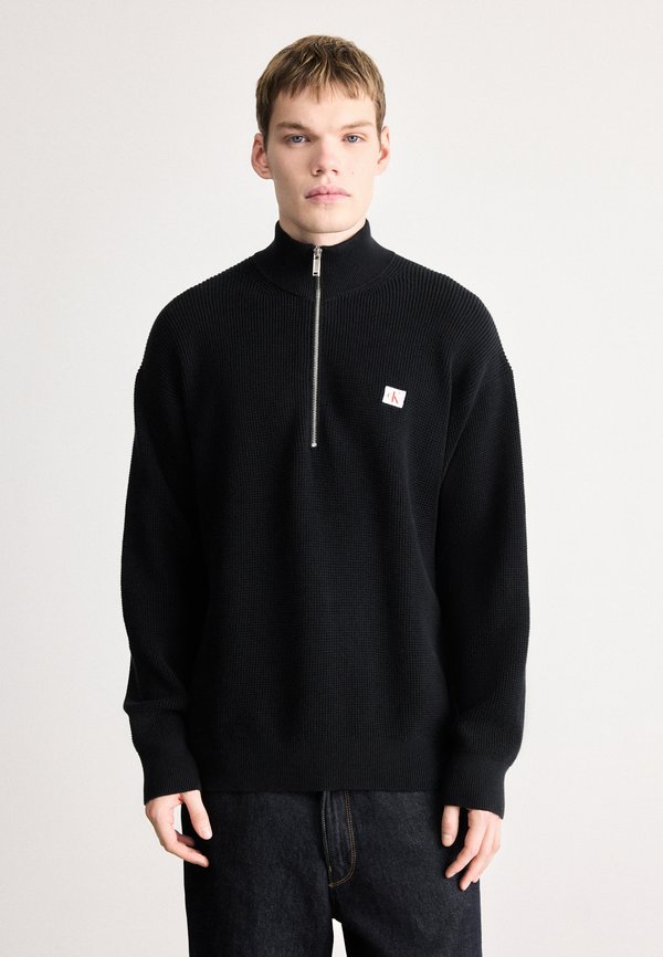 Calvin Klein Jeans QUARTER ZIP - Jumper - black